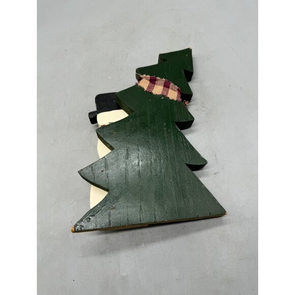 Handmade Wooden Snowman & Christmas Tree Holiday Decor 9.5" Tall READ - Picture 8 of 8